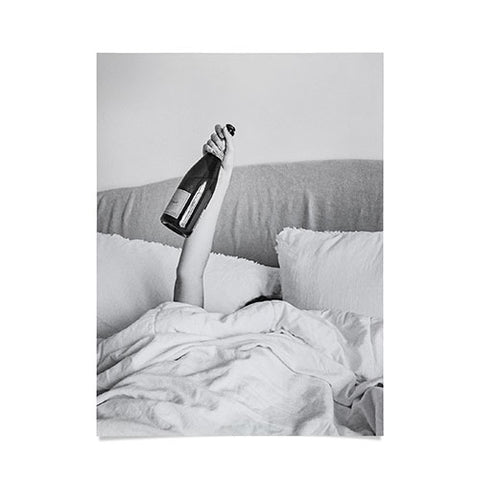 Dagmar Pels Champagne In Bed Black And White Poster