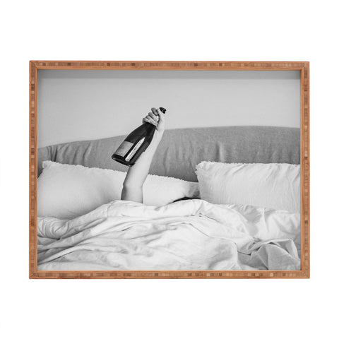 Dagmar Pels Champagne In Bed Black And White Rectangular Tray
