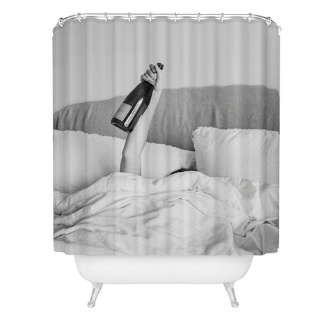 Dagmar Pels Champagne In Bed Black And White Shower Curtain