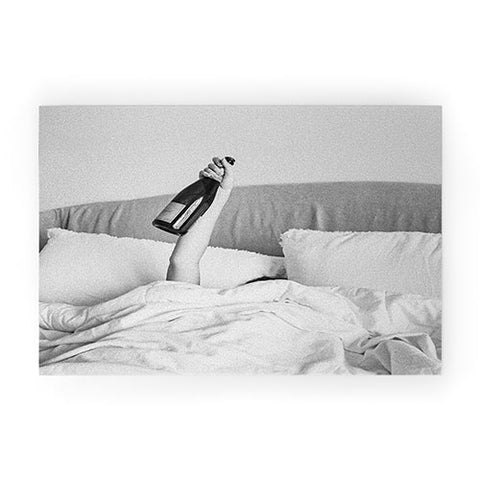 Dagmar Pels Champagne In Bed Black And White Welcome Mat