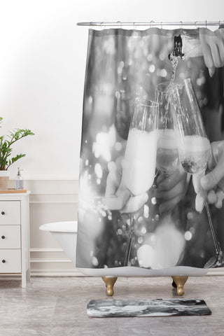 Dagmar Pels Cheers New Years Eve Party Shower Curtain And Mat