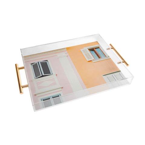 Dagmar Pels Colorful Mediterranean Building Acrylic Tray