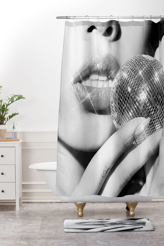 Dagmar Pels Disco Ball Spark Joy Female Shower Curtain And Mat