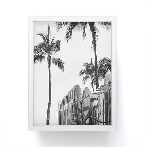 Dagmar Pels Hawaiian Surfboards Black And White Framed Mini Art Print
