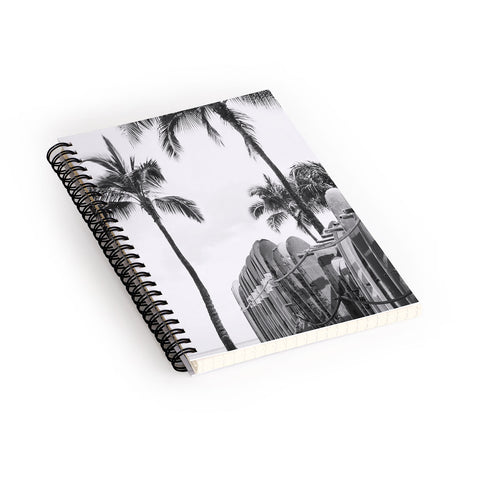 Dagmar Pels Hawaiian Surfboards Black And White Spiral Notebook