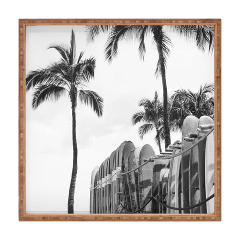 Dagmar Pels Hawaiian Surfboards Black And White Square Tray