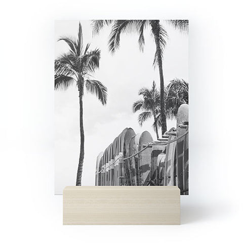 Dagmar Pels Hawaiian Surfboards Black And White Mini Art Print