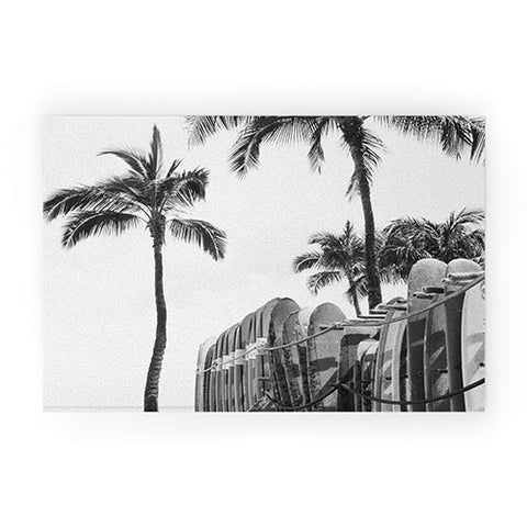 Dagmar Pels Hawaiian Surfboards Black And White Welcome Mat