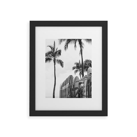 Dagmar Pels Hawaiian Surfboards Black And White Framed Art Print