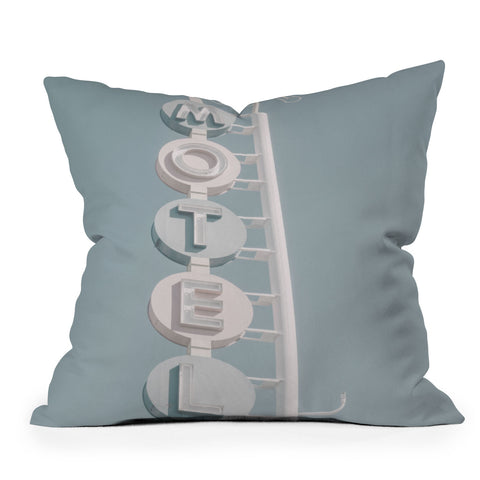 Dagmar Pels Motel Sign Photo Outdoor Throw Pillow