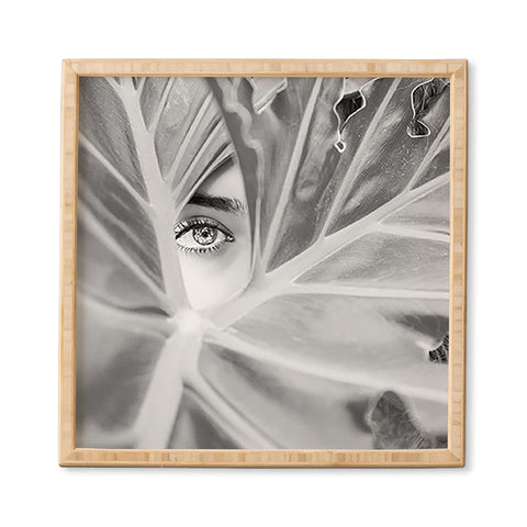 Dagmar Pels Mysterious Girl Palm Leaf Framed Wall Art
