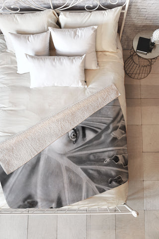 Dagmar Pels Mysterious Girl Palm Leaf Fleece Throw Blanket