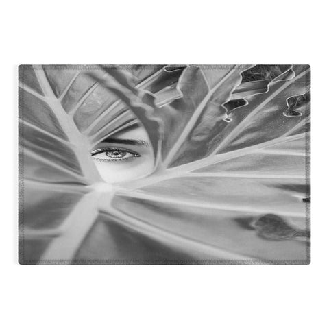 Dagmar Pels Mysterious Girl Palm Leaf Outdoor Rug