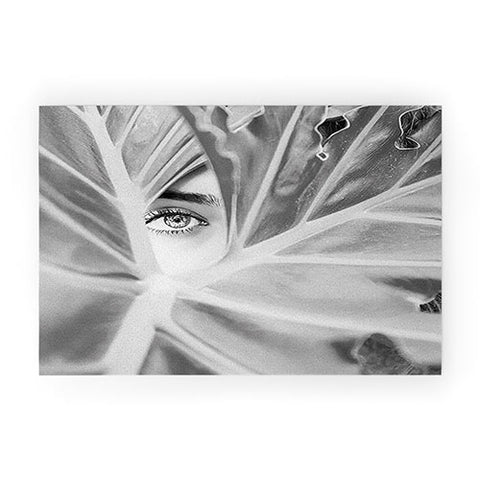 Dagmar Pels Mysterious Girl Palm Leaf Welcome Mat