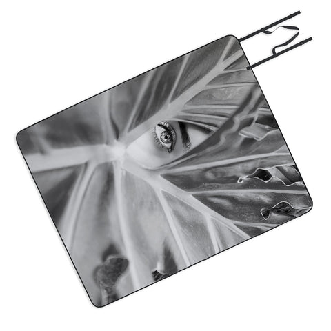 Dagmar Pels Mysterious Girl Palm Leaf Picnic Blanket