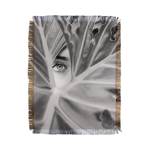 Dagmar Pels Mysterious Girl Palm Leaf Throw Blanket