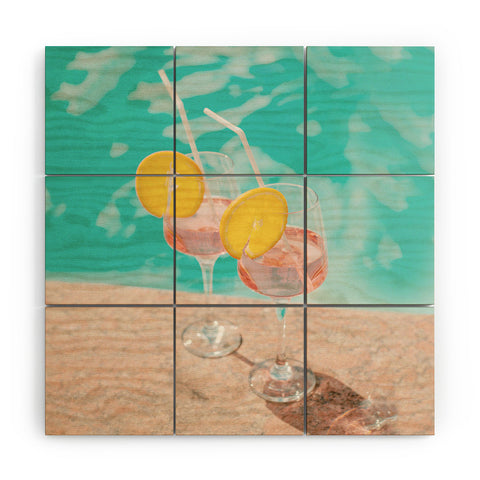 Dagmar Pels Pool Drinks Mediterranean Summer Wood Wall Mural