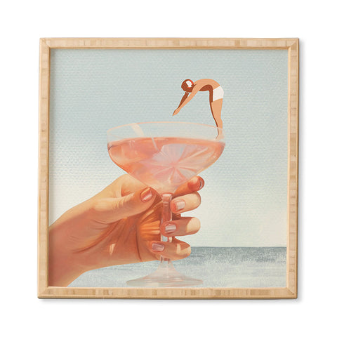 Dagmar Pels Sip And Dive Cocktail Collage Framed Wall Art
