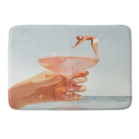 Dagmar Pels Sip And Dive Cocktail Collage Memory Foam Bath Mat