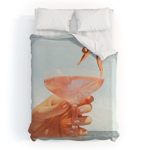 Dagmar Pels Sip And Dive Cocktail Collage Duvet Cover