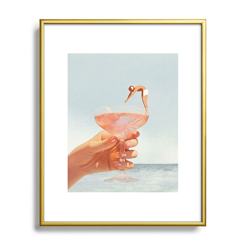Dagmar Pels Sip And Dive Cocktail Collage Metal Framed Art Print
