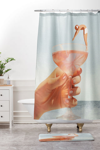 Dagmar Pels Sip And Dive Cocktail Collage Shower Curtain And Mat