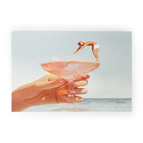 Dagmar Pels Sip And Dive Cocktail Collage Welcome Mat