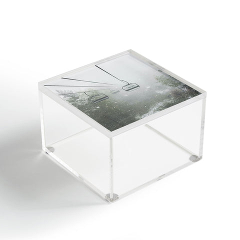Dagmar Pels Ski Lift Snow in Foggy Forest Acrylic Box