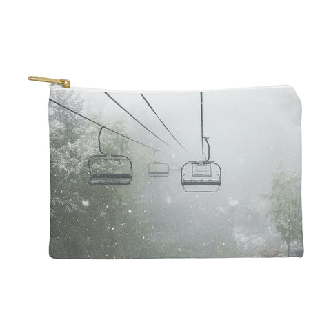 Dagmar Pels Ski Lift Snow in Foggy Forest Pouch