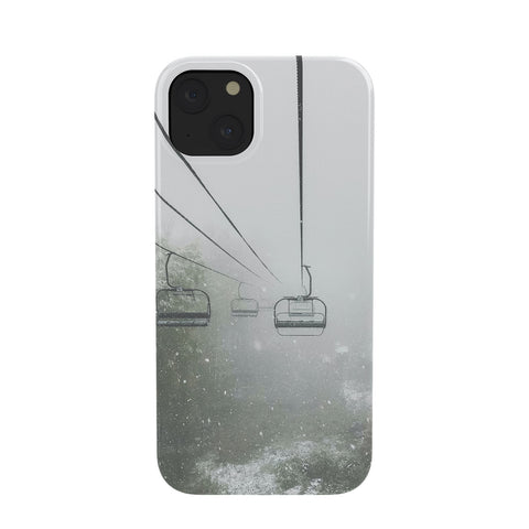 Dagmar Pels Ski Lift Snow in Foggy Forest Phone Case