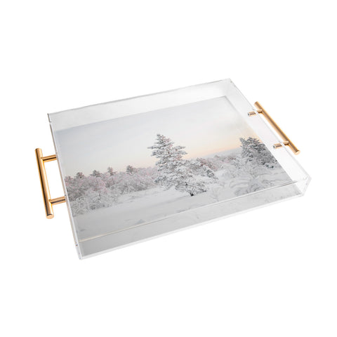 Dagmar Pels Snow Landscape Winter Wonderland Acrylic Tray