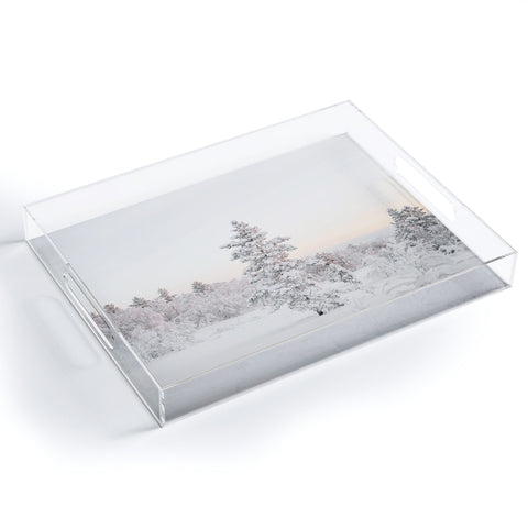 Dagmar Pels Snow Landscape Winter Wonderland Acrylic Tray