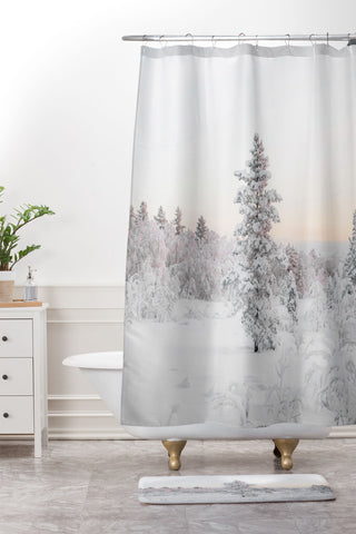 Dagmar Pels Snow Landscape Winter Wonderland Shower Curtain And Mat