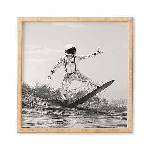 Dagmar Pels Space Surfer Black And White Framed Wall Art