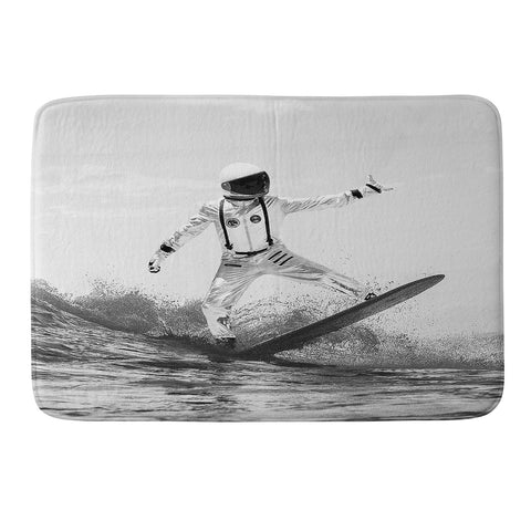 Dagmar Pels Space Surfer Black And White Memory Foam Bath Mat