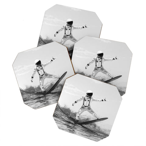 Dagmar Pels Space Surfer Black And White Coaster Set