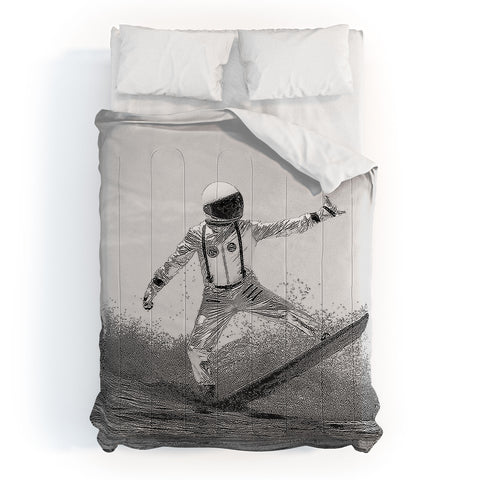 Dagmar Pels Space Surfer Black And White Comforter