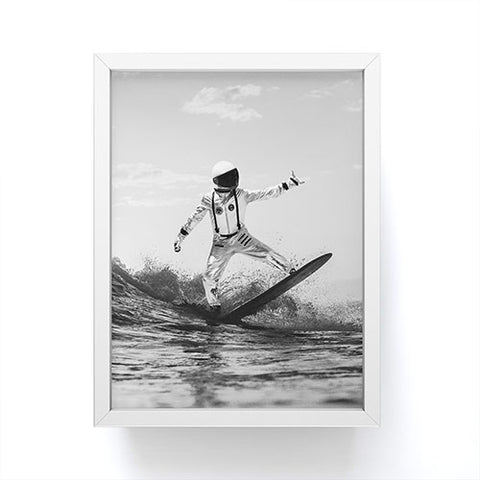 Dagmar Pels Space Surfer Black And White Framed Mini Art Print