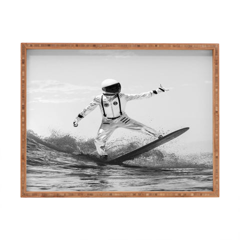 Dagmar Pels Space Surfer Black And White Rectangular Tray