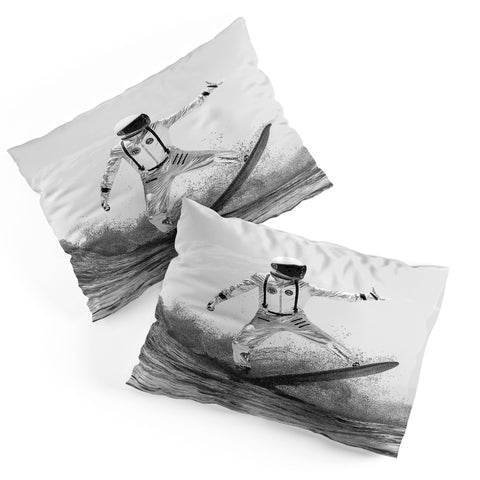 Dagmar Pels Space Surfer Black And White Pillow Shams