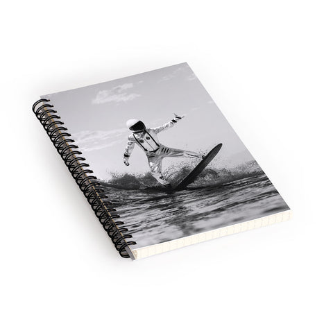 Dagmar Pels Space Surfer Black And White Spiral Notebook