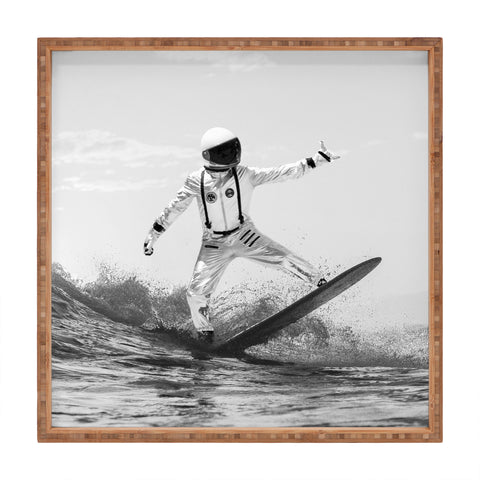 Dagmar Pels Space Surfer Black And White Square Tray
