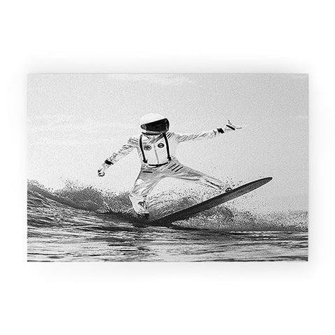 Dagmar Pels Space Surfer Black And White Welcome Mat