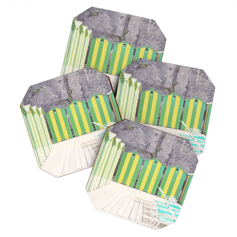 Dagmar Pels Striped Beach Huts Sorrento Coaster Set