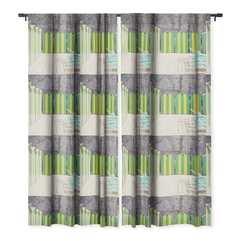 Dagmar Pels Striped Beach Huts Sorrento Blackout Window Curtain