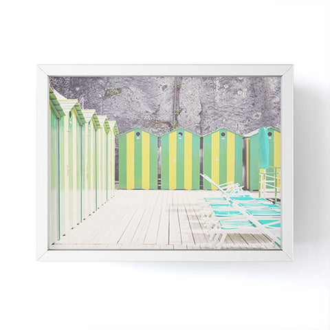Dagmar Pels Striped Beach Huts Sorrento Framed Mini Art Print