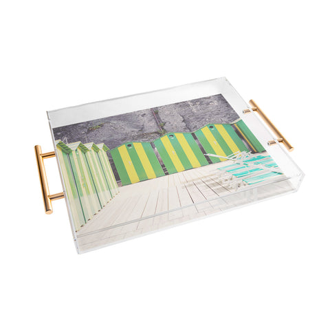 Dagmar Pels Striped Beach Huts Sorrento Acrylic Tray