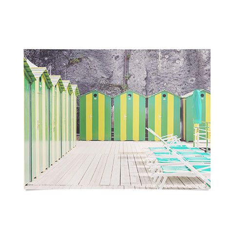 Dagmar Pels Striped Beach Huts Sorrento Poster