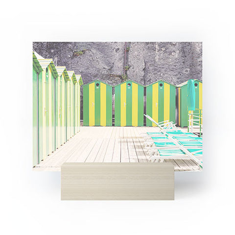 Dagmar Pels Striped Beach Huts Sorrento Mini Art Print