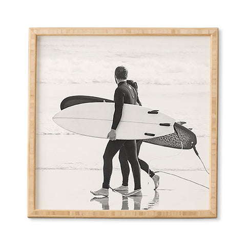 Dagmar Pels Surfer Couple Cool BW Surf Framed Wall Art